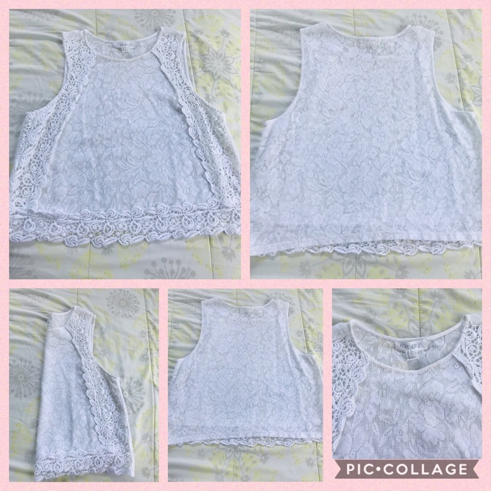 Sleeveless crotchet crop top